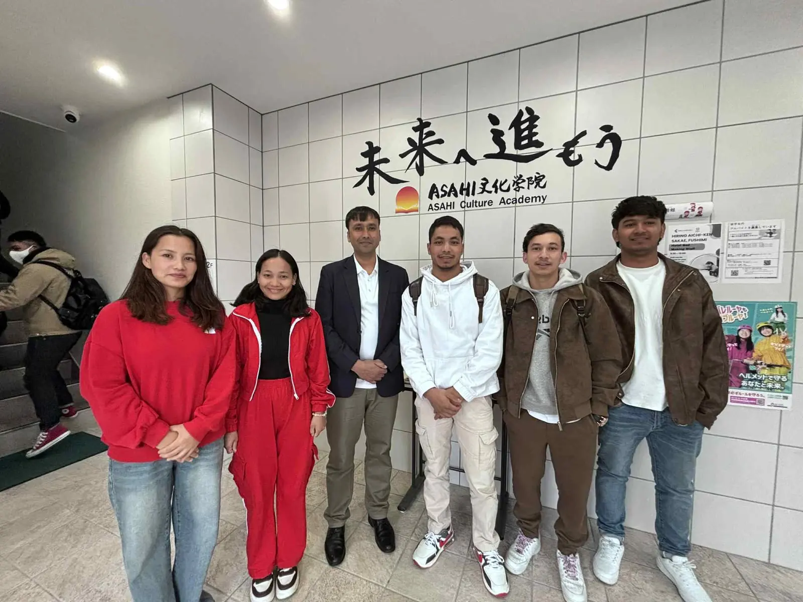 Meeting students during the Aashi school visit in Japan
