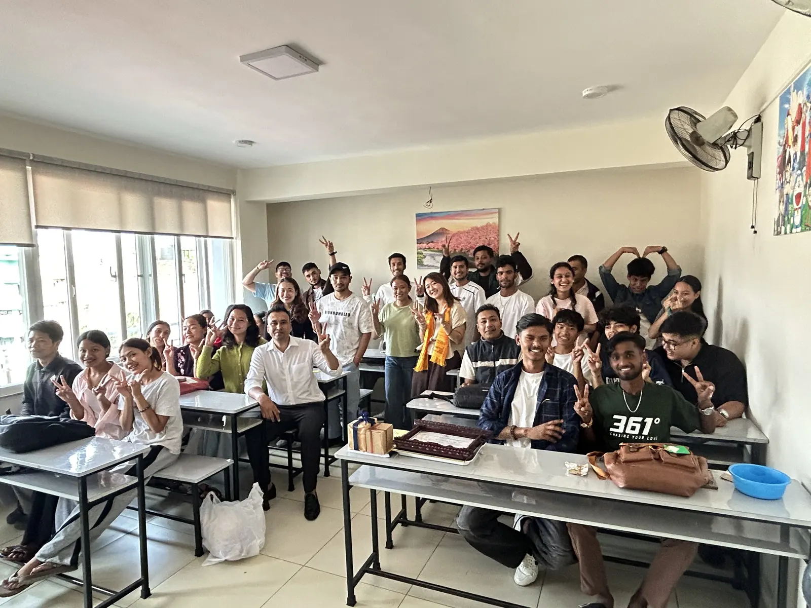 AIE students together in a classroom at Akshara